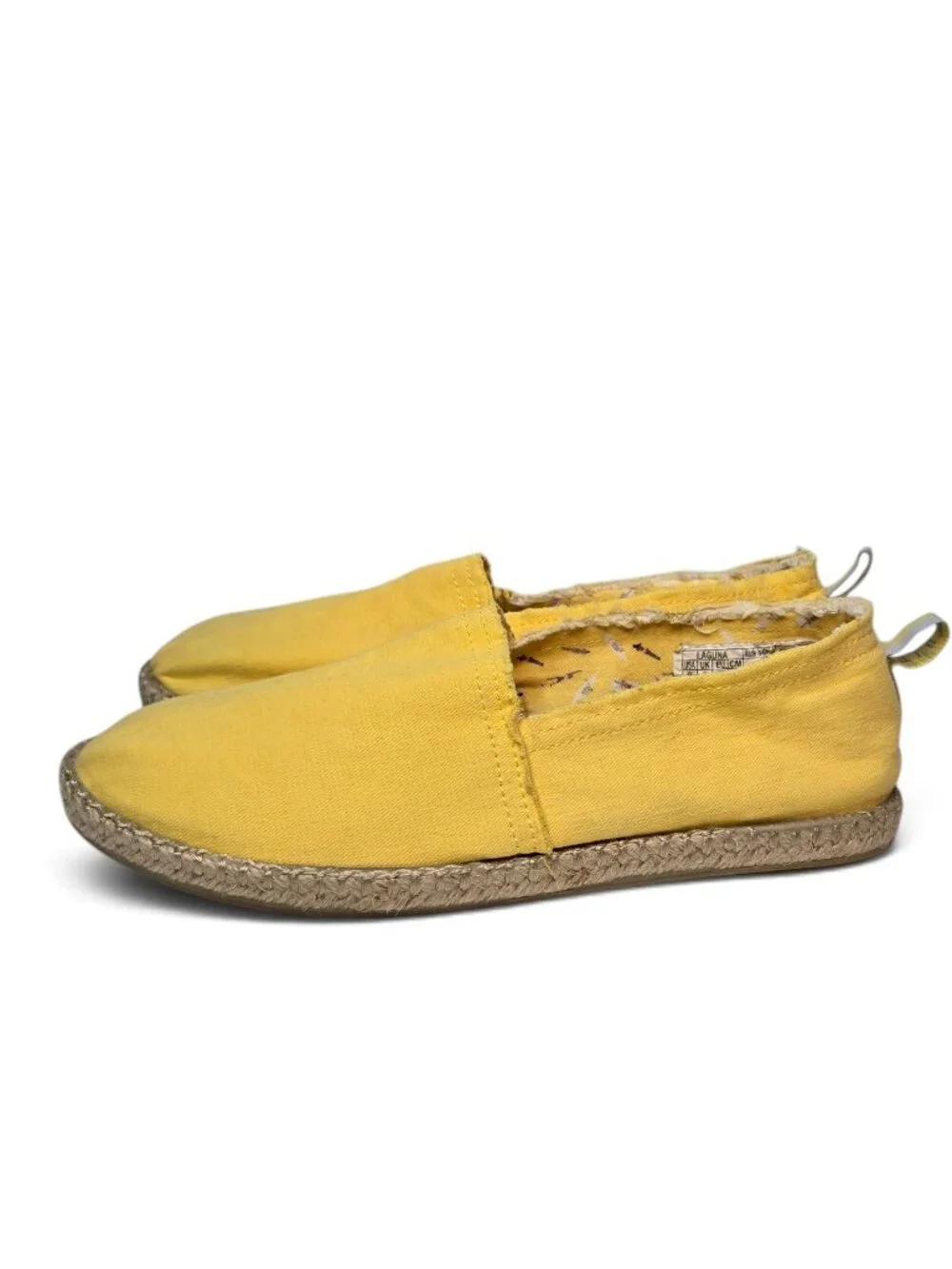 Vionic Beach Laguna Espadrilles Women's Yellow Flat Canvas Boho Slip On Resort 9